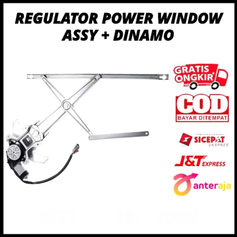 Regulator Power Window Assy + Dinamo Civic LX, Grand Civic