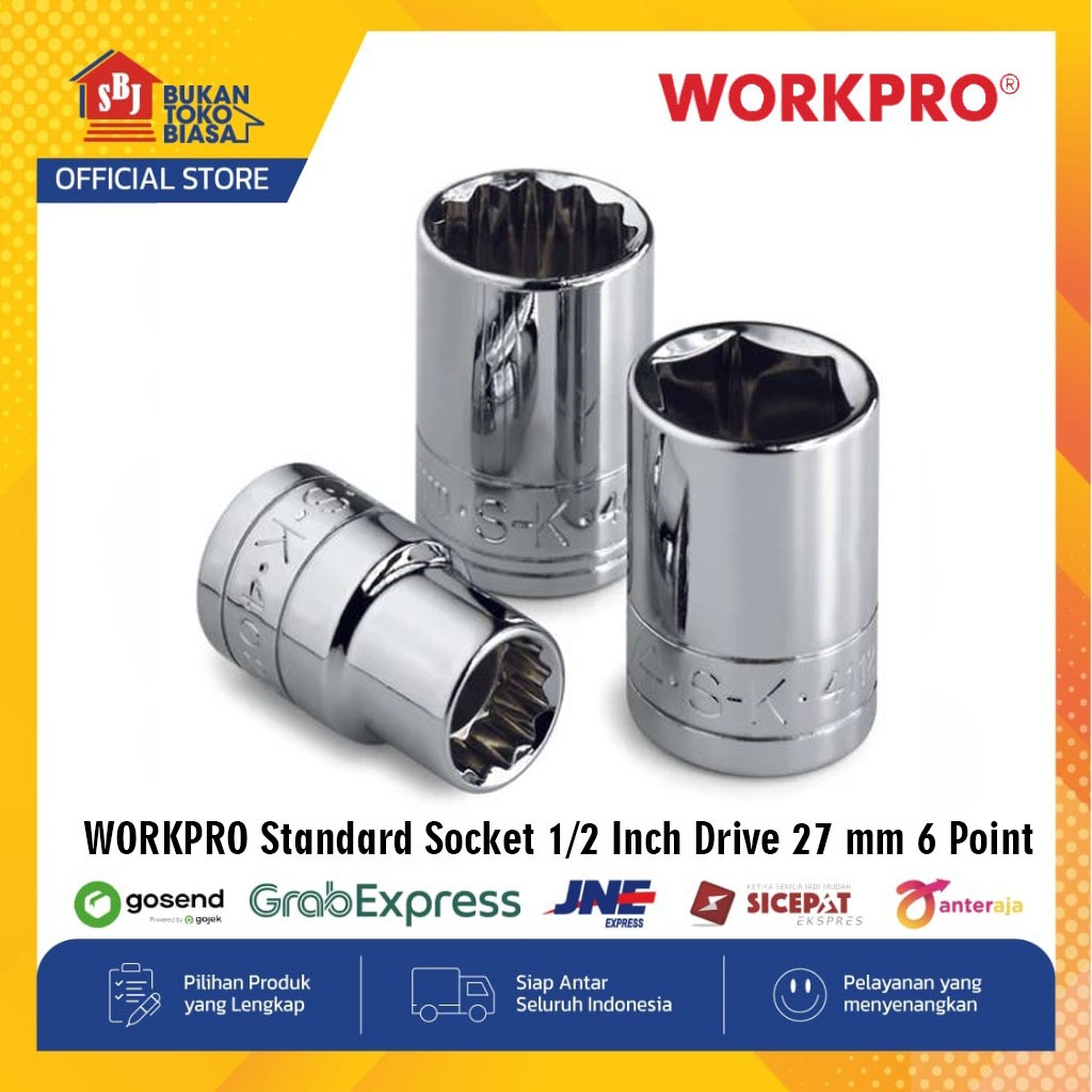 WORKPRO Kunci Socket Standard Socket 1/2 Inch Drive 27 mm 6 Point W074187