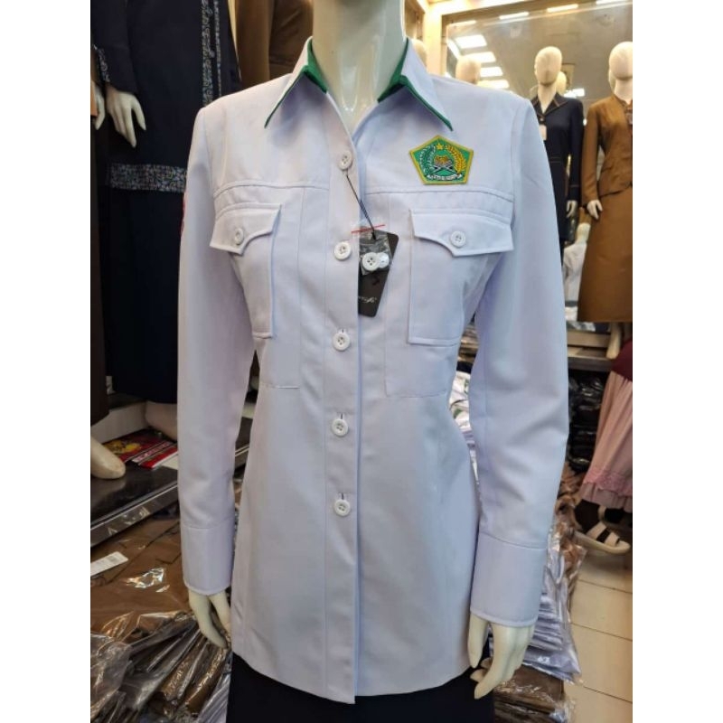 Seragam Princessfa Kemenag Atasan Kemenag  wanita terbaru Baju dinas Kemenag putih pakaian kerja