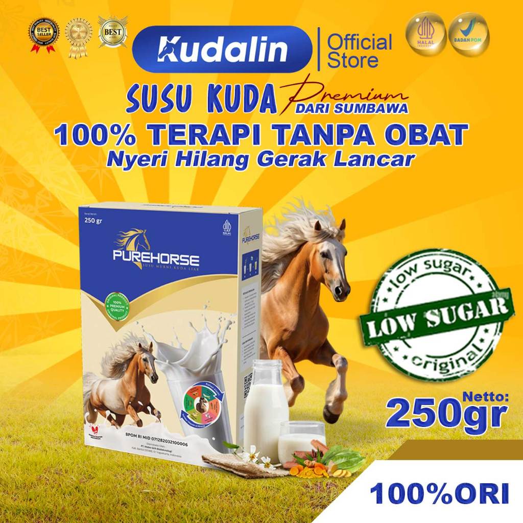 

Purehorse Susu Kuda Murni Mengatasi Asam Urat Tulang Dan Nyeri Sendi 100% Original 250gram / Box