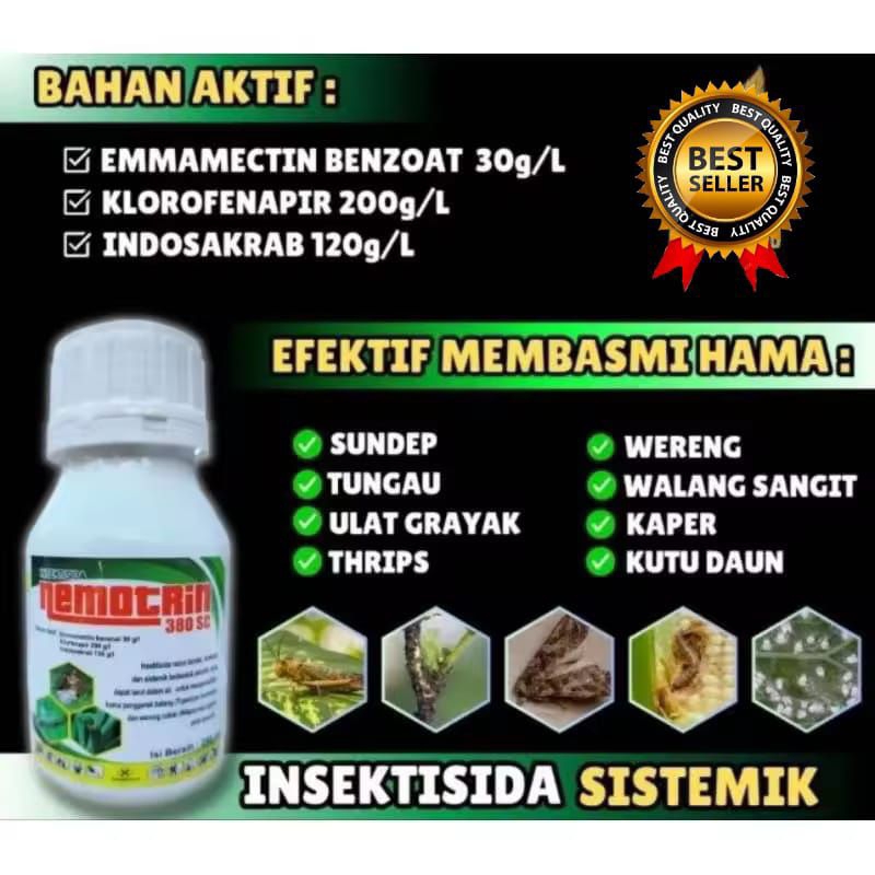 (TERLARIS) NEMOTRIN INSEKTISIDA 380 sc obatt pembasmi hama gulma rumput liar padi racun ulat ampuh