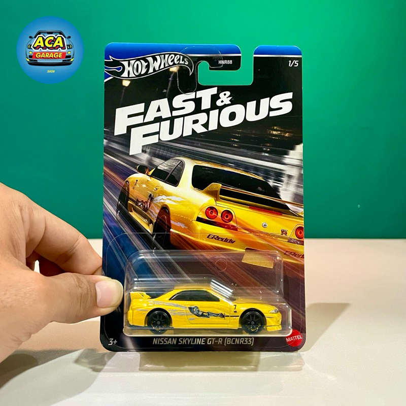 Hot Wheels Nissan Skyline GTR R33 BCNR33 Fast And Furious Yellow Kuning