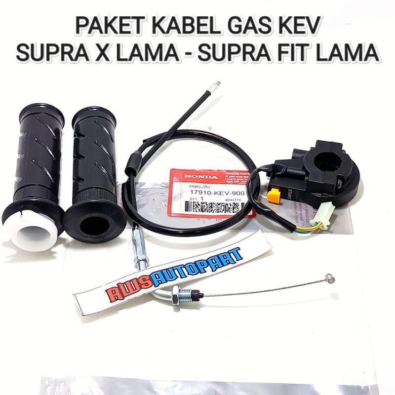 PAKET KABEL GAS KEV RUMAH GAS HANDGRIP HANDPAD SAKLAR KANAN SELONGSONG GAS SUPRA X LAMA SUPRA FIT LA
