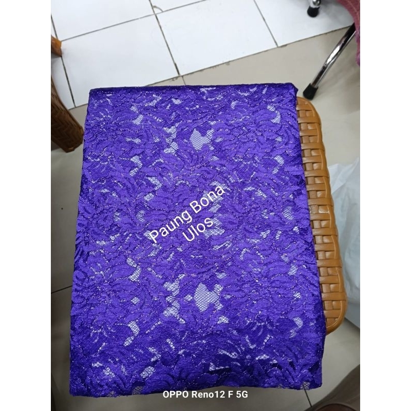 BAHAN KEBAYA BRUKAT SAINT LAURENT WARNA BIRU.