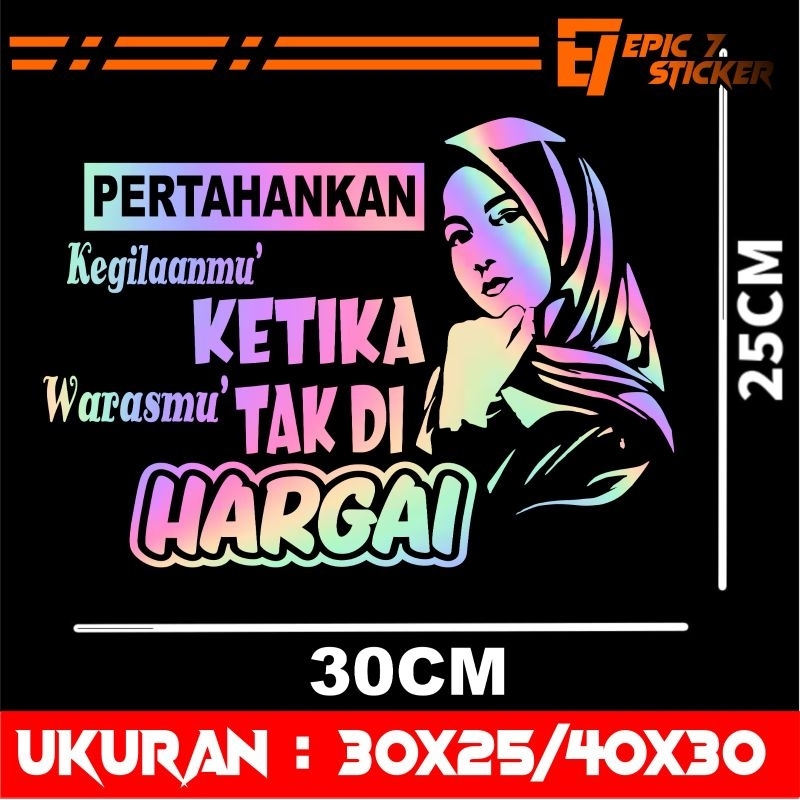 Cod Stiker Cutting Hologram Kata Kata Hargai Stiker Mobil Pikup Truk Canter Bisa Costum