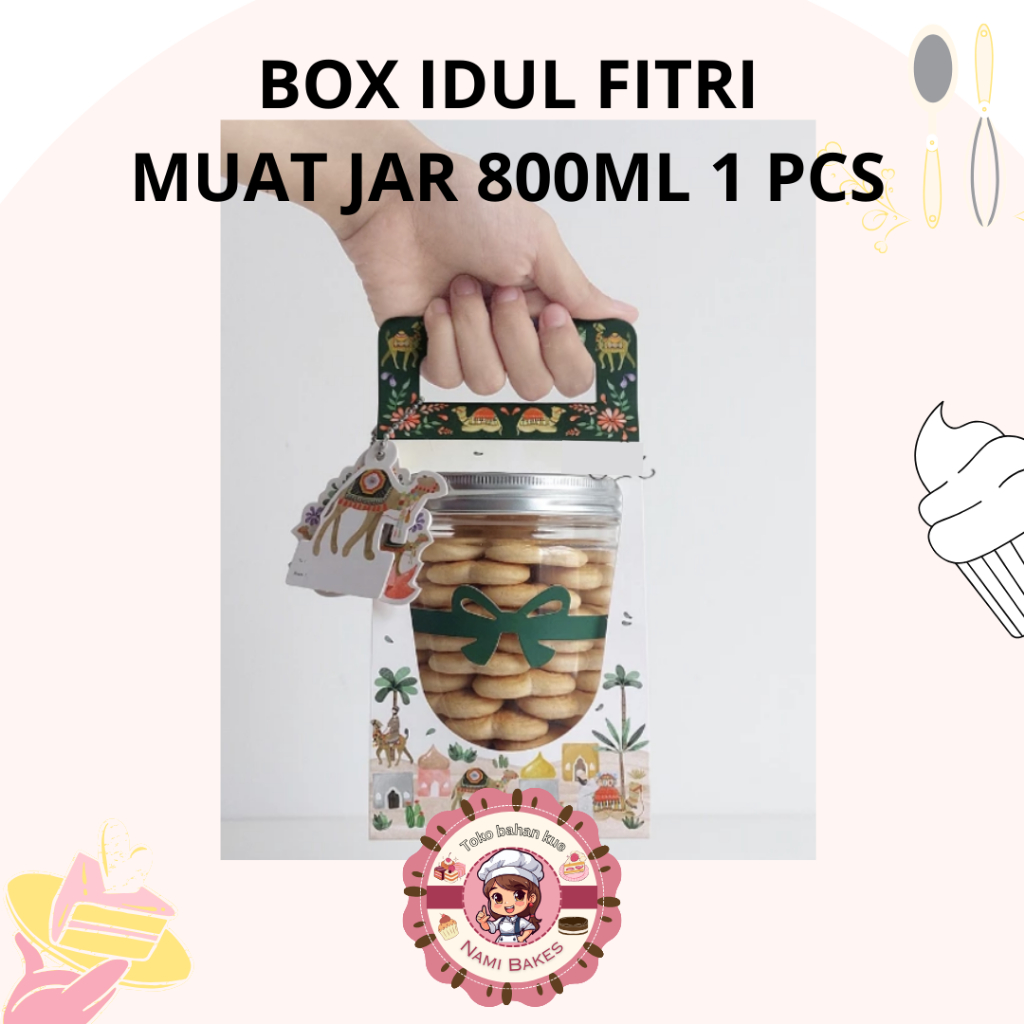 

Kotak lebaran muat jar 800ml 1pcs Kotak Kue Kering Idul Fitri Lebaran EID MUBARAK