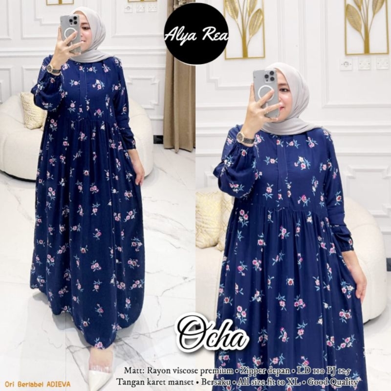 Ocha MIDI dress rayon motif by Adieva