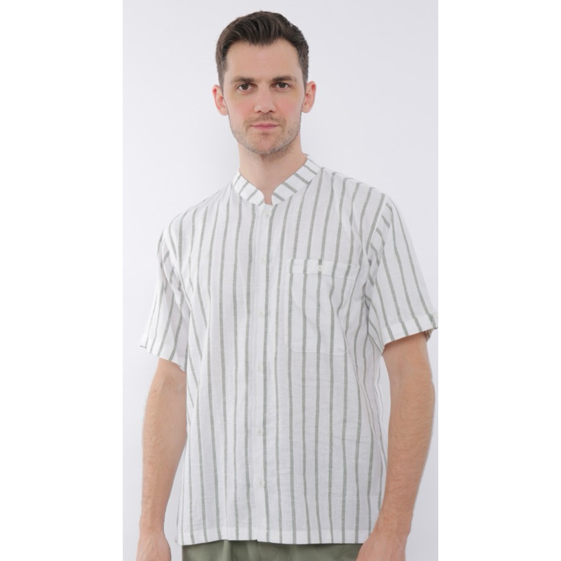KEMEJA KOKO SALUR KATUN LINEN PREMIUM/BAJU KOKO PRIA  SALUR LENGAN PENDEK/BAJUKOKO SALUR EXECUTIVE