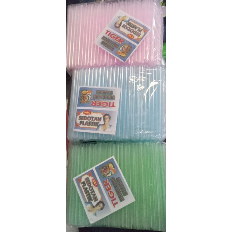 Sedotan Boba/ sadotan jus/ sedotan Warna / sedotan Plastik/ mark Tiger 1 pack