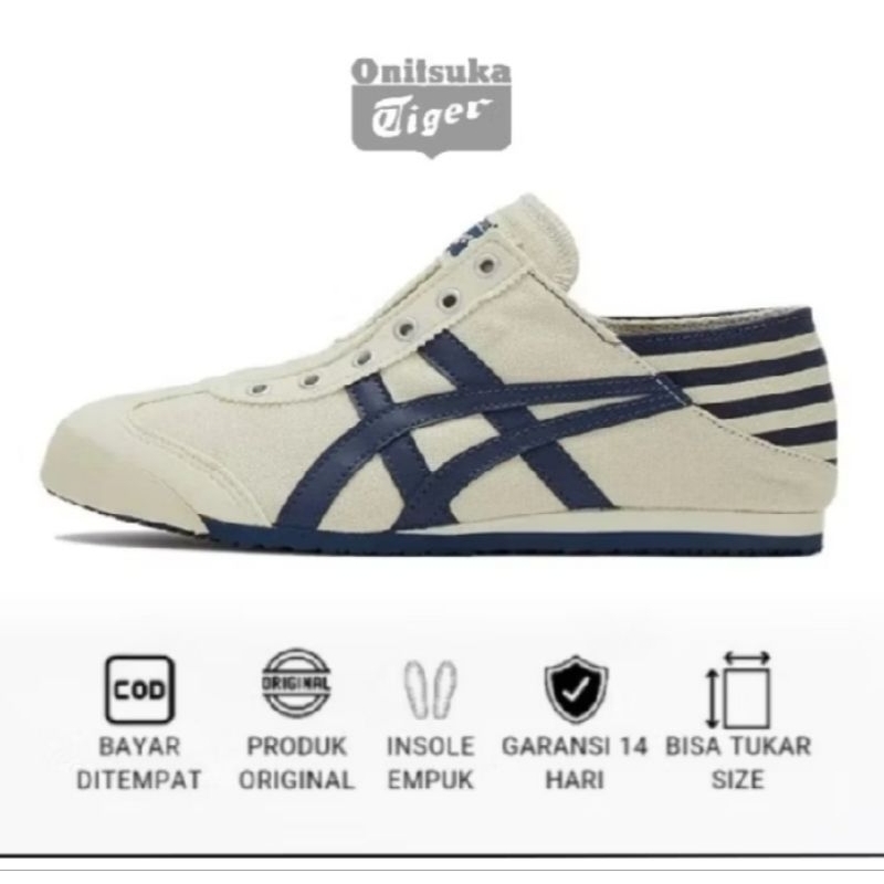 Sepatu Onitsuka Tiger ORIGINAL Mexico 66 Paraty Cream Navy "Unisex"