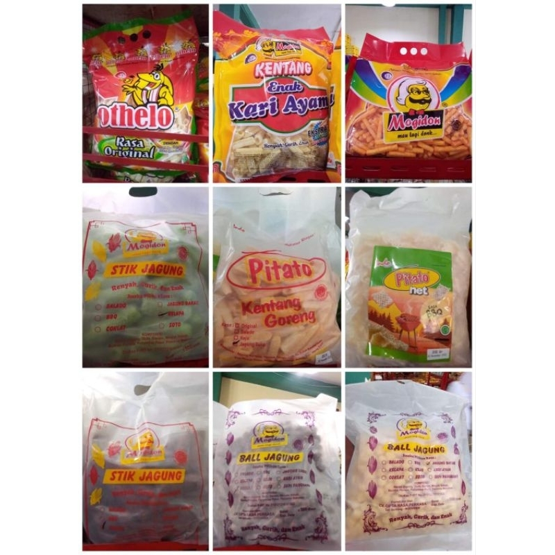 

PROMO ANEKA SNACK 04 / MOGIDON OTHELO PITATO CEMILAN MAKANAN JAJANAN STIK JAGUNG KENTANG KACANG KERUPUK KERIPIK ROTI KUE