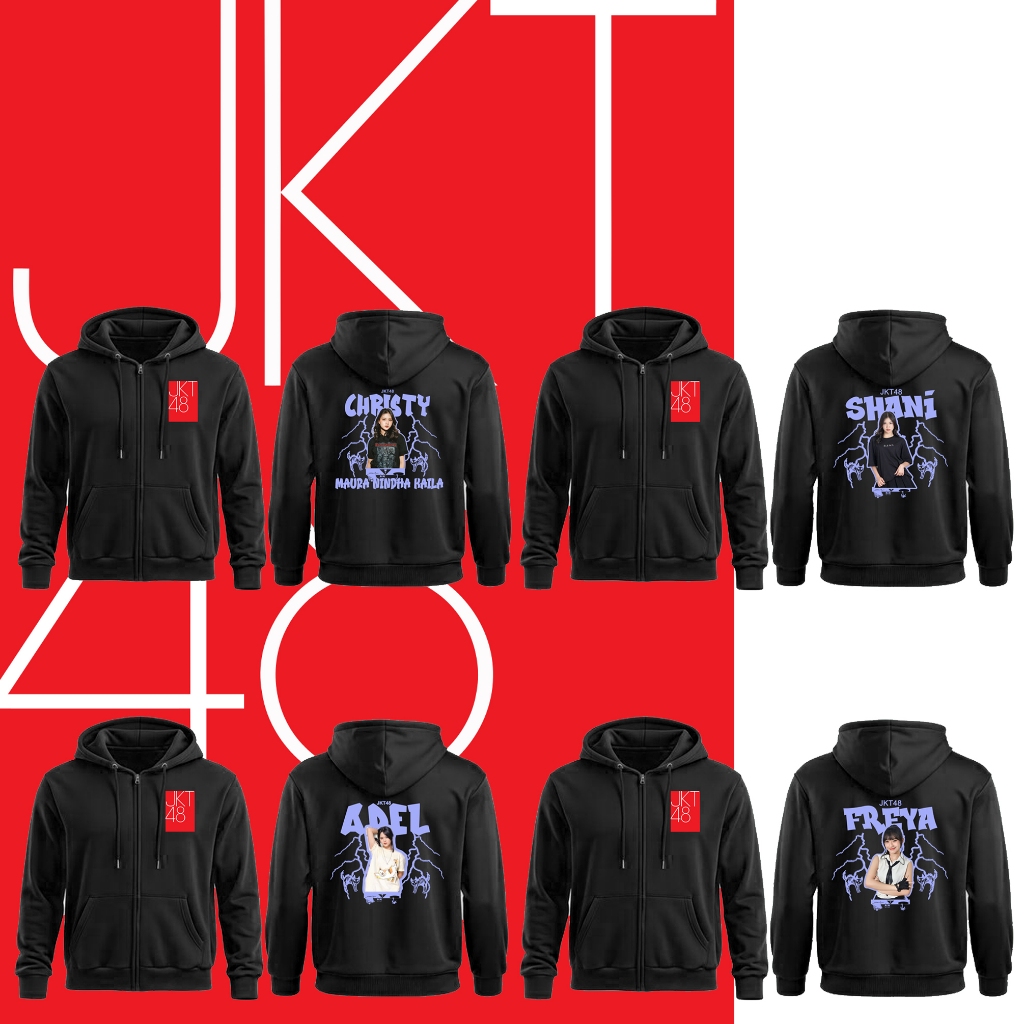 Jaket Hoodie Zipper Member JKT48 / Jaket Resleting JKT48 Member Custom Logo Dll