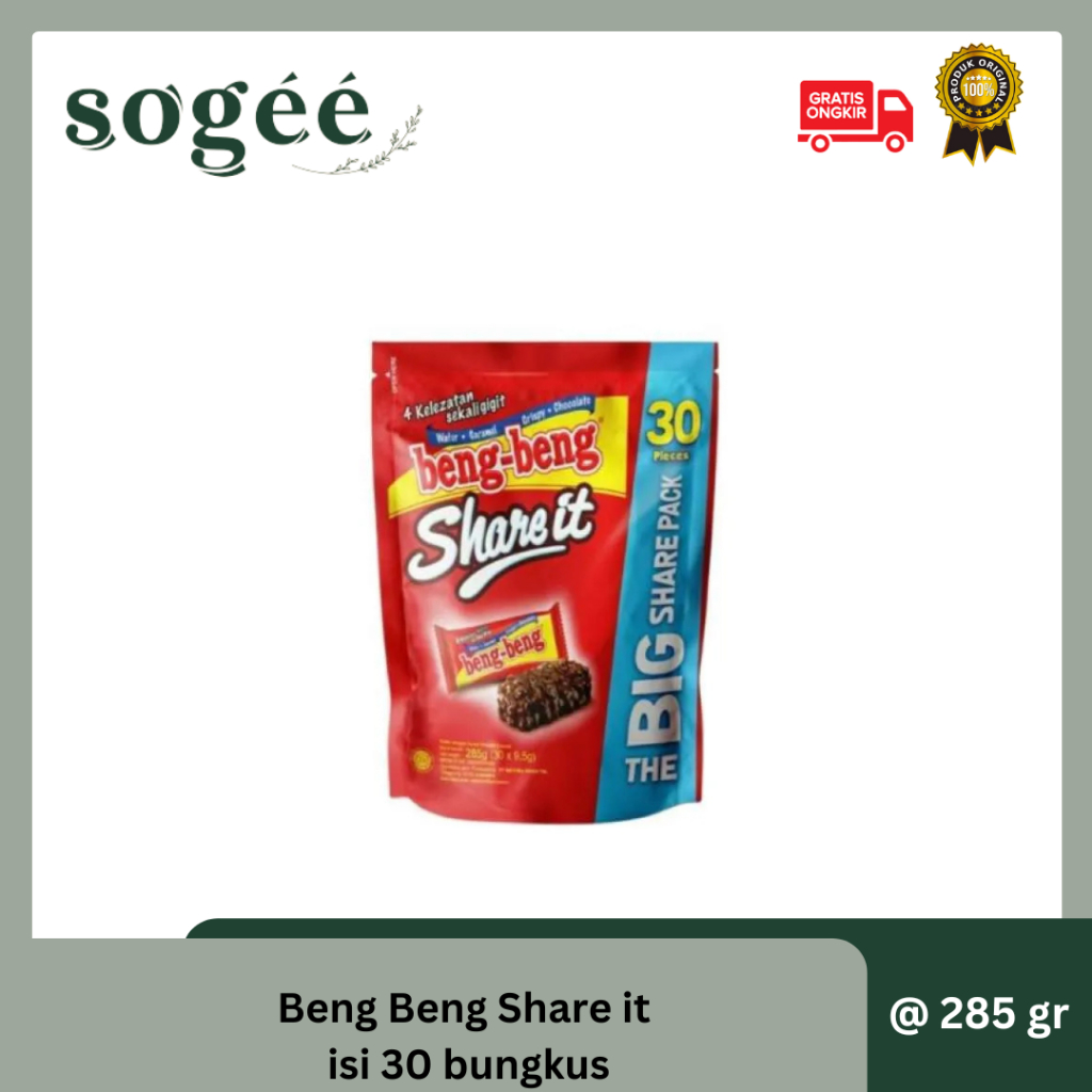 

Sogee.Snack ☘️Beng Beng Share It Big Share Kemasan Baru Isi 25 pcs/Beng Beng Share It Mayora