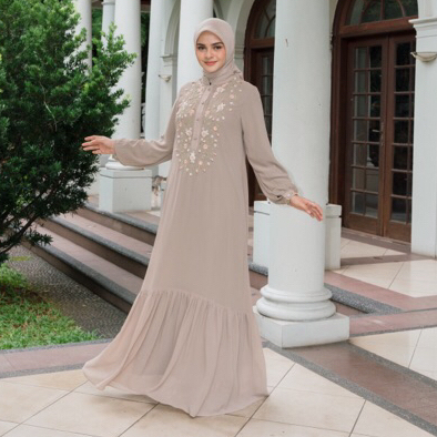 Vivian Dress Gamis D-378 Nesty Collection - Gamis Muslimah Wudhu Friendly, Dress Muslimah, Dress/Gam
