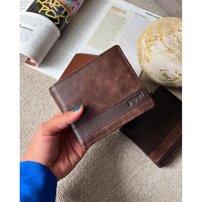 Pepari Leather Dompet Kulit Sapi Dompet Pria kombinasi