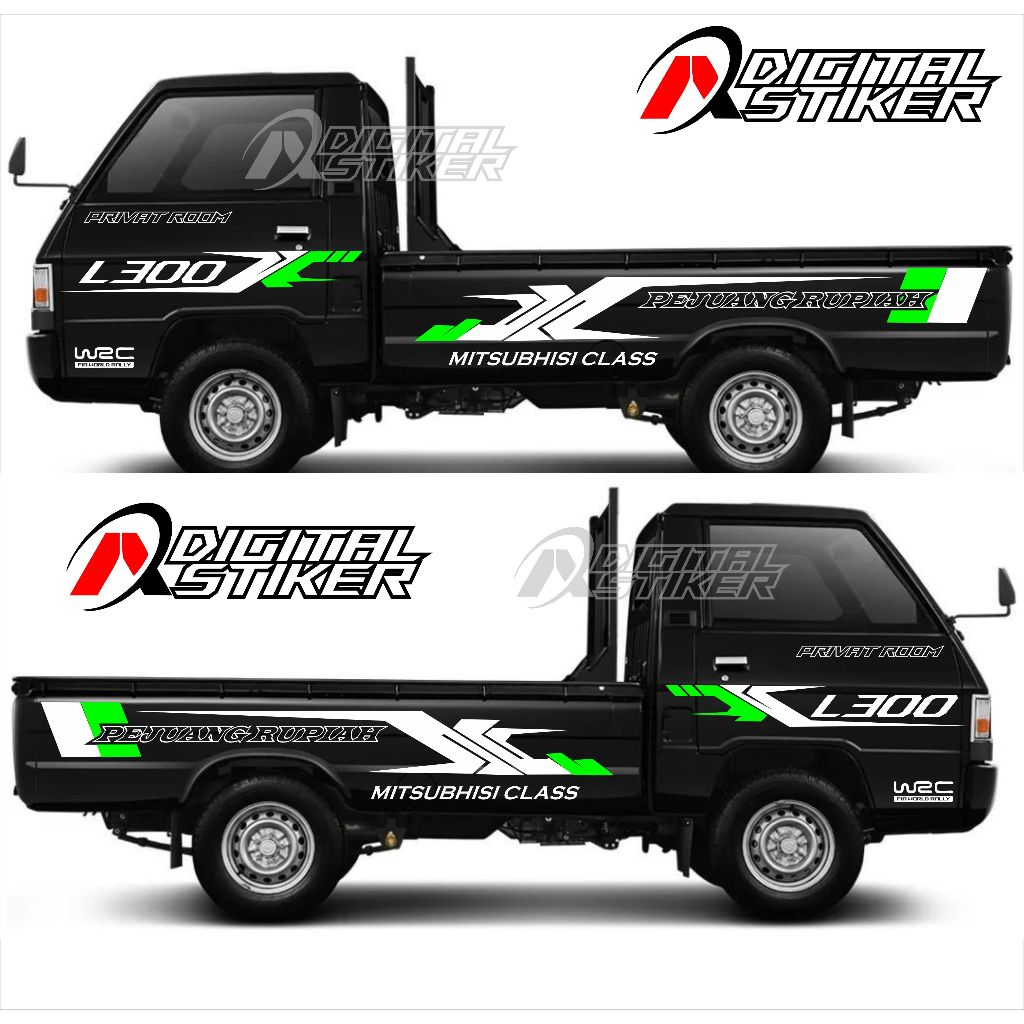 Stiker mobil pickup mitsubishi L300 sticker cutting body mobil pickup L300 Stiker all mobil pickup