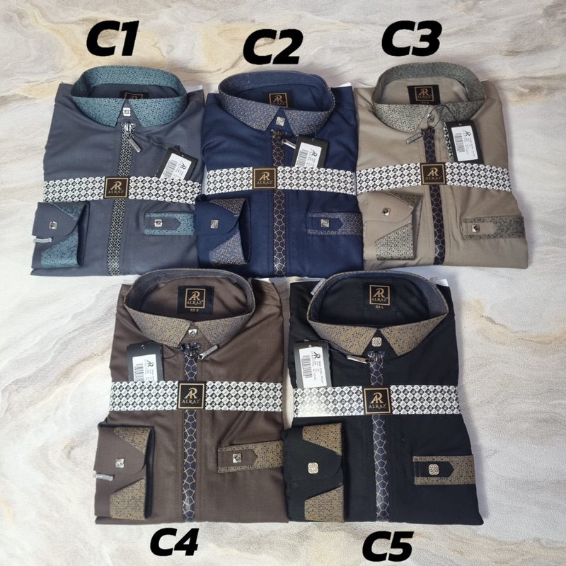 Jubah alraz katun premium Desian SYAMIL ZIPPER MANSET
