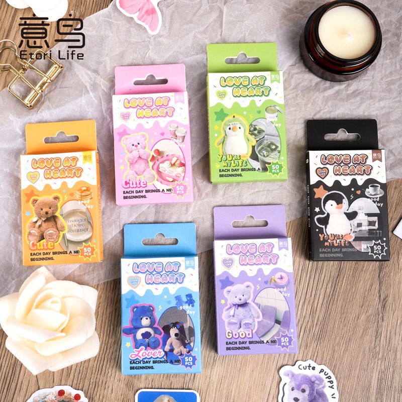 

【MAPLESOL】27 50PCS COLOR SHADES STICKER BOX AESTHETIC WORD Stickers Retro Literary Ins Plant Notes Butterfly DIY Handbook Perangko Stiker Bujo / scrapbook / journal junk / Jurnal / Buku Diary / sticker Retro / vintage / postman postcard