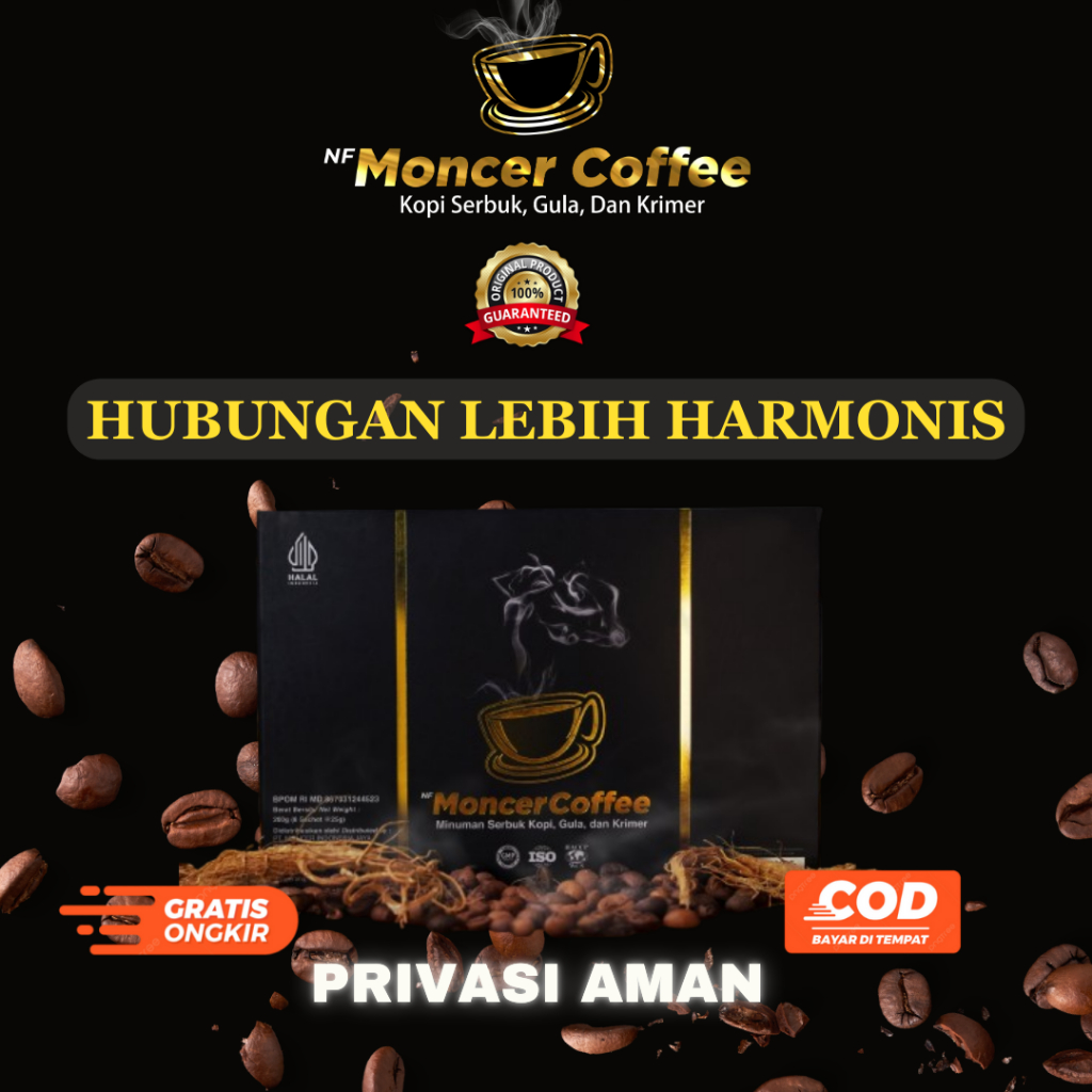 

NF MONCEERR COFFEE Original Kopi Stamina Pria Kuat Tahan Lama Rahasia Pria Kuat 1 Box 8 Sachet BPOM