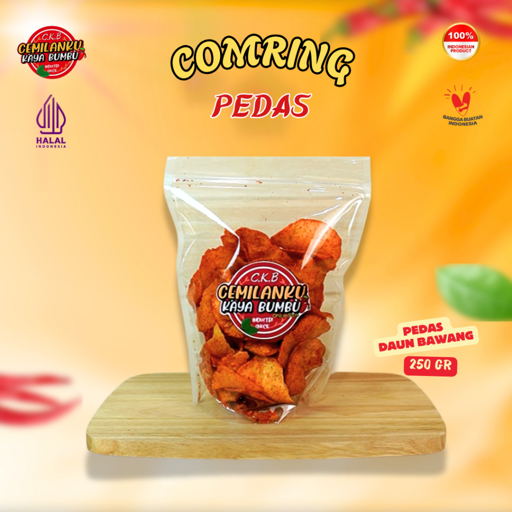 

Cemilanku - 250Gr Kecimpring Bawang Daun, Rasa Pedas, Comring