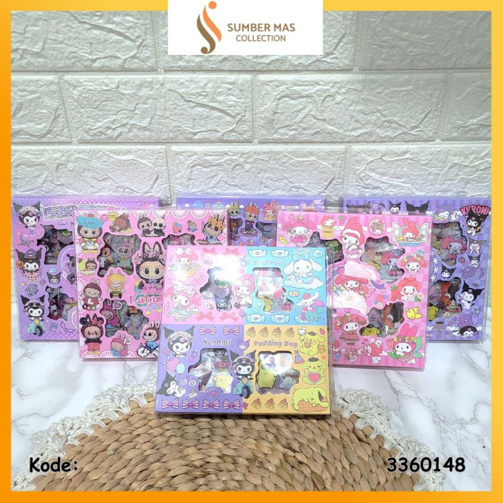 

STIKER STICKER LABUBU KUROMI MY MELODY SANRIO ISI 100 PCS MIX RANDOM VIRAL MURAH