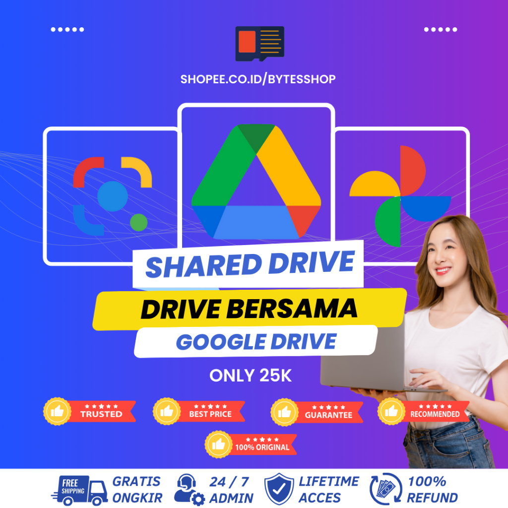 Shared Drive 300Gb Storage Lifetime Bergaransi Resmi Gdrive