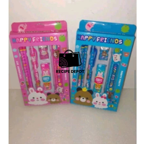 

Paket Alat Tulis Karakter Kartun Lucu Cute Perlengkapan Sekolah Pensil Pencil Pulpen Penggaris Hadiah Sovenir