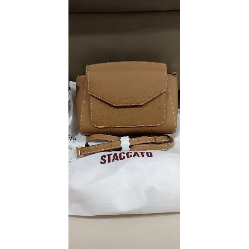 tas wanita staccato new & original bahan kulit sapi