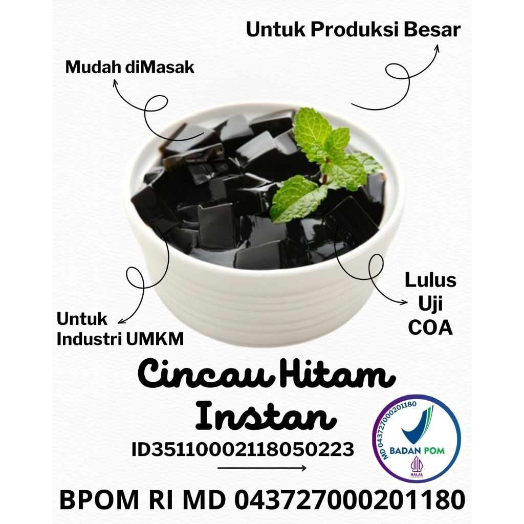 

READY STOCK Cincau Hitam Instan, Cincau Hitam Powder Kemasan Aluminium Foil 1 Kg