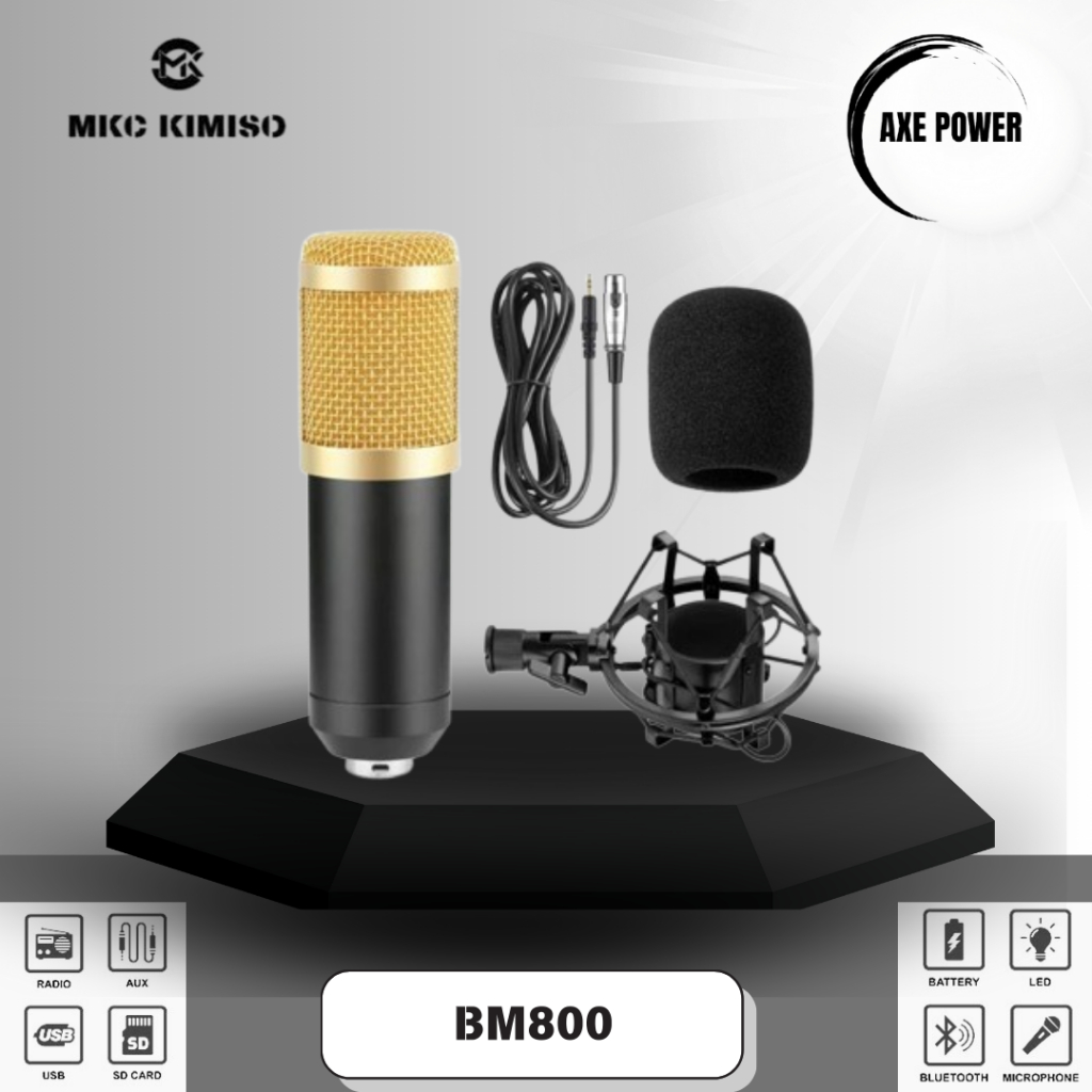 Microphone Condenser Live Streaming Podcast Set Lengkap -BM800