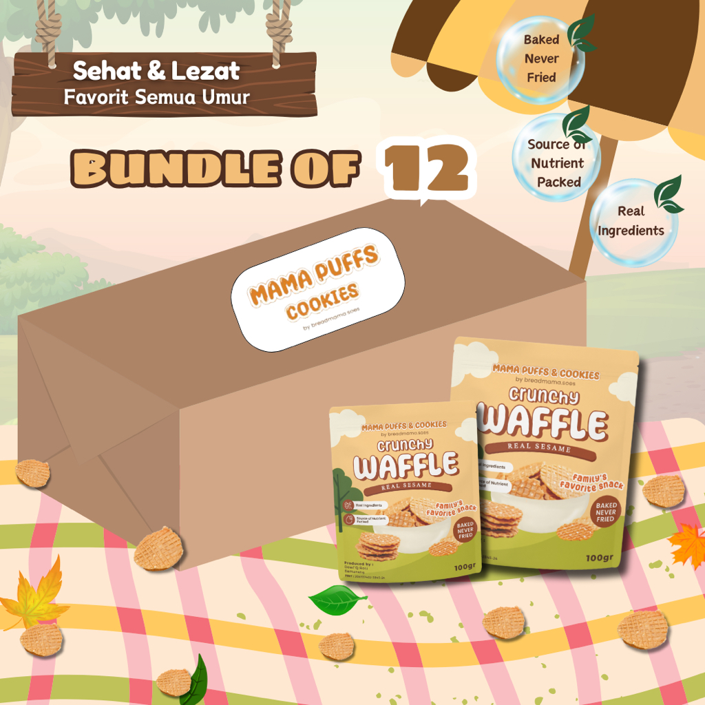 

Mama Puffs Cookies Crunchy Waffle - Bundle Pack isi 12 x100 gr
