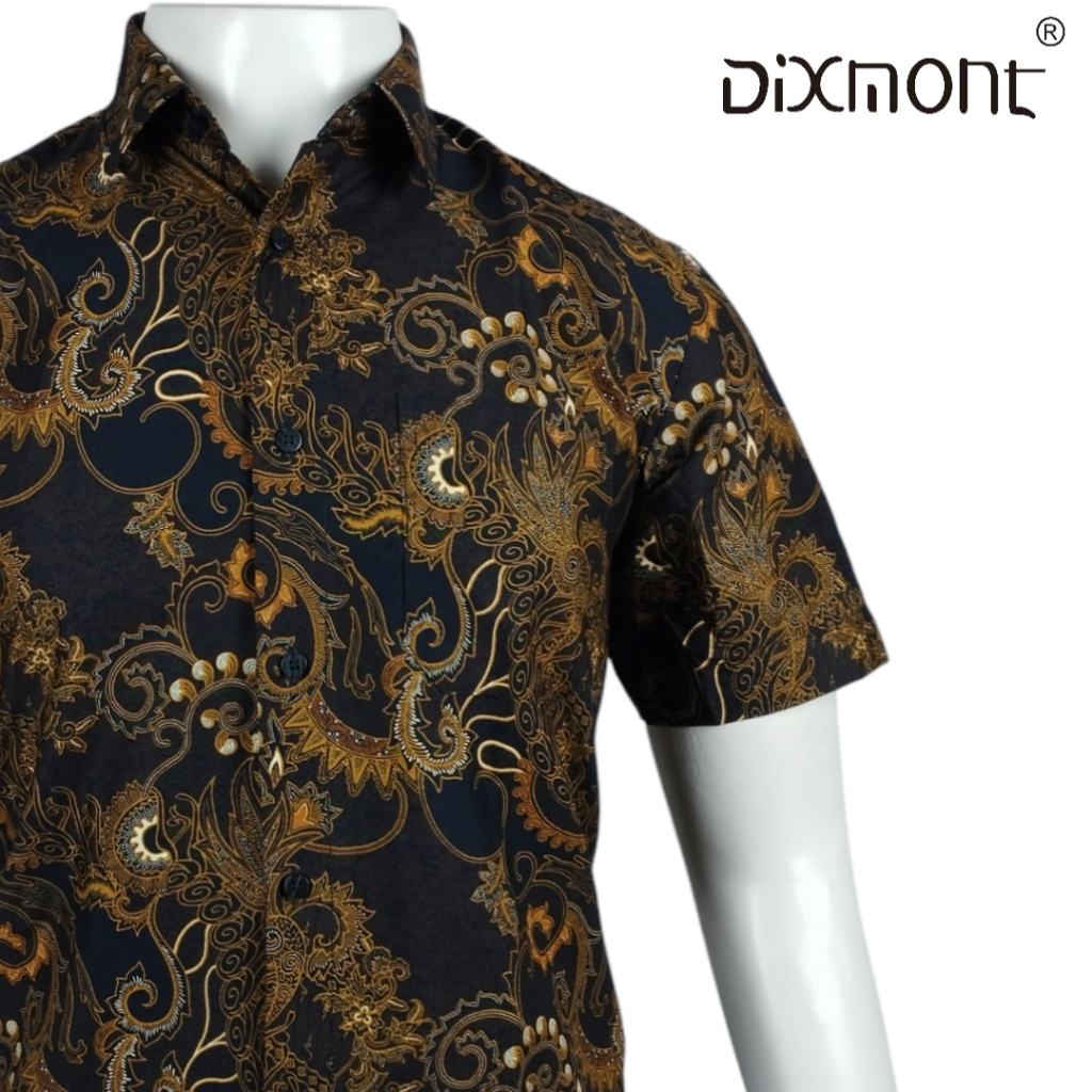 Dixmont Kemeja Pria Batik Pendek Hem BS02124