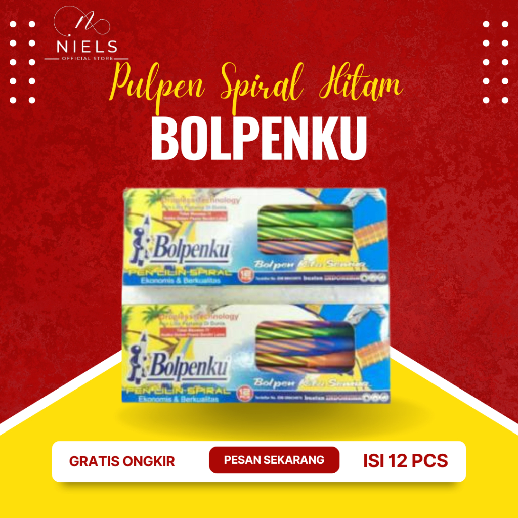 

Pulpen Bolpenku Spiral Hitam (12 pcs)