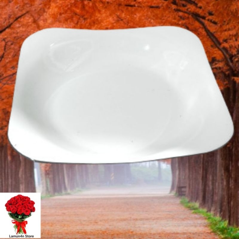 Piring Keramik Segi Empat 9,5 Inch