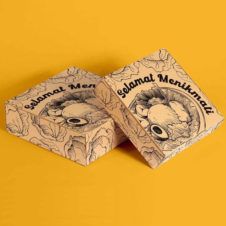 DUS NASI KOTAK 18 X 18 COKLAT