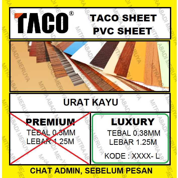 Taco Sheet Wood Grain Luxury PVC Sheet Deco Sheet