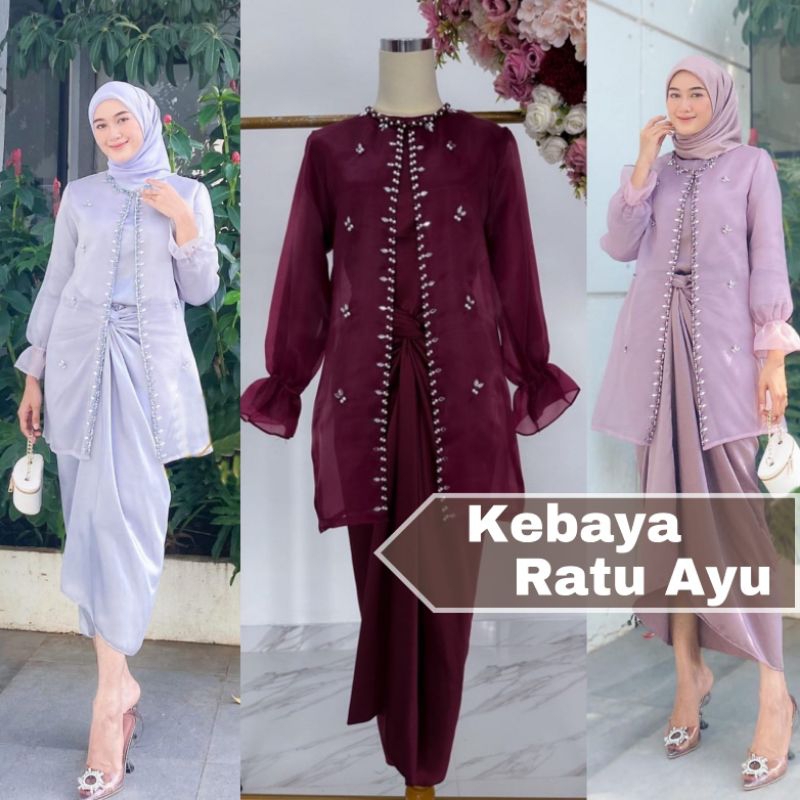 One Set Outer Rok lilit-Baju Modern Melayu Terbaru Baju setelan Pesta Kondangan Seragam