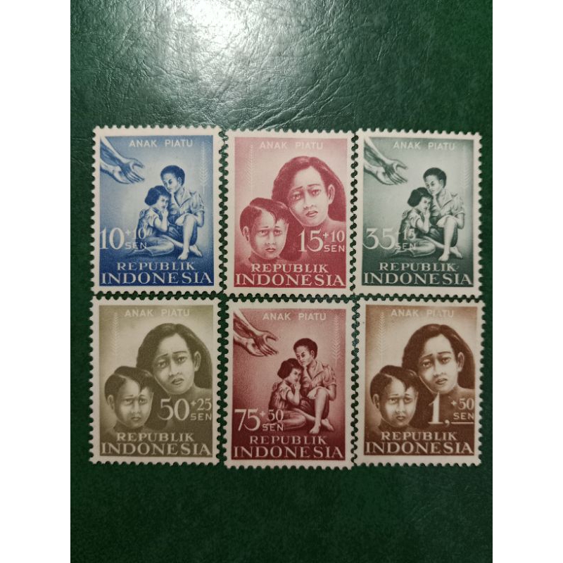 

Prangko Indonesia kuno 6 Pcs Seri Anak Piatu 1958 UN USED