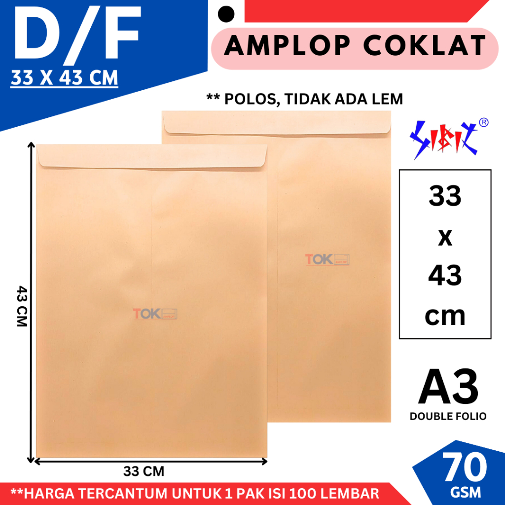 

Amplop Coklat Double Folio / A3 ( 33x43Cm )