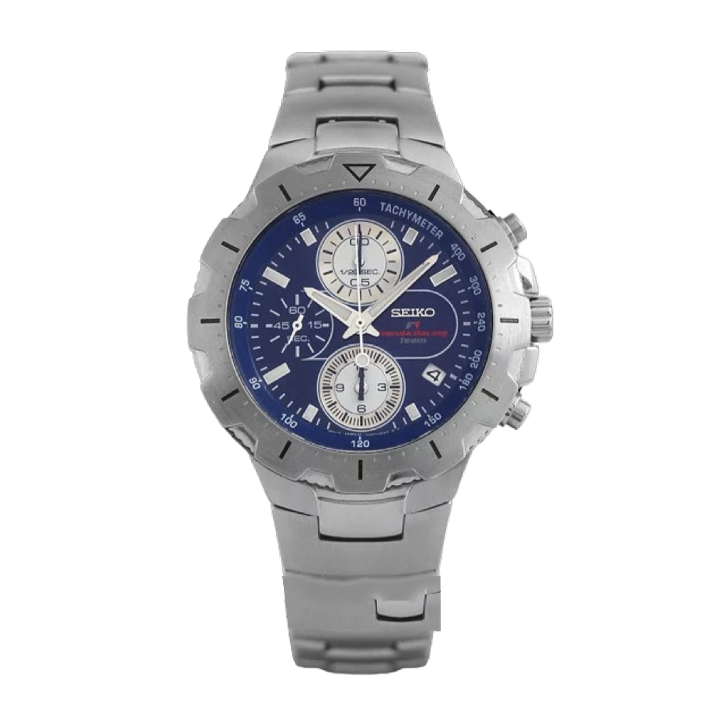 Seiko SND785P1 F1 Honda Racing Team Chronograph Blue Dial Stainless Steel - Jam Tangan Seiko Origina