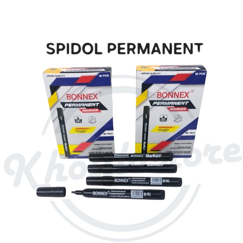 

(12 pcs) Spidol Besar Bonnex Permanent Marker PM-12