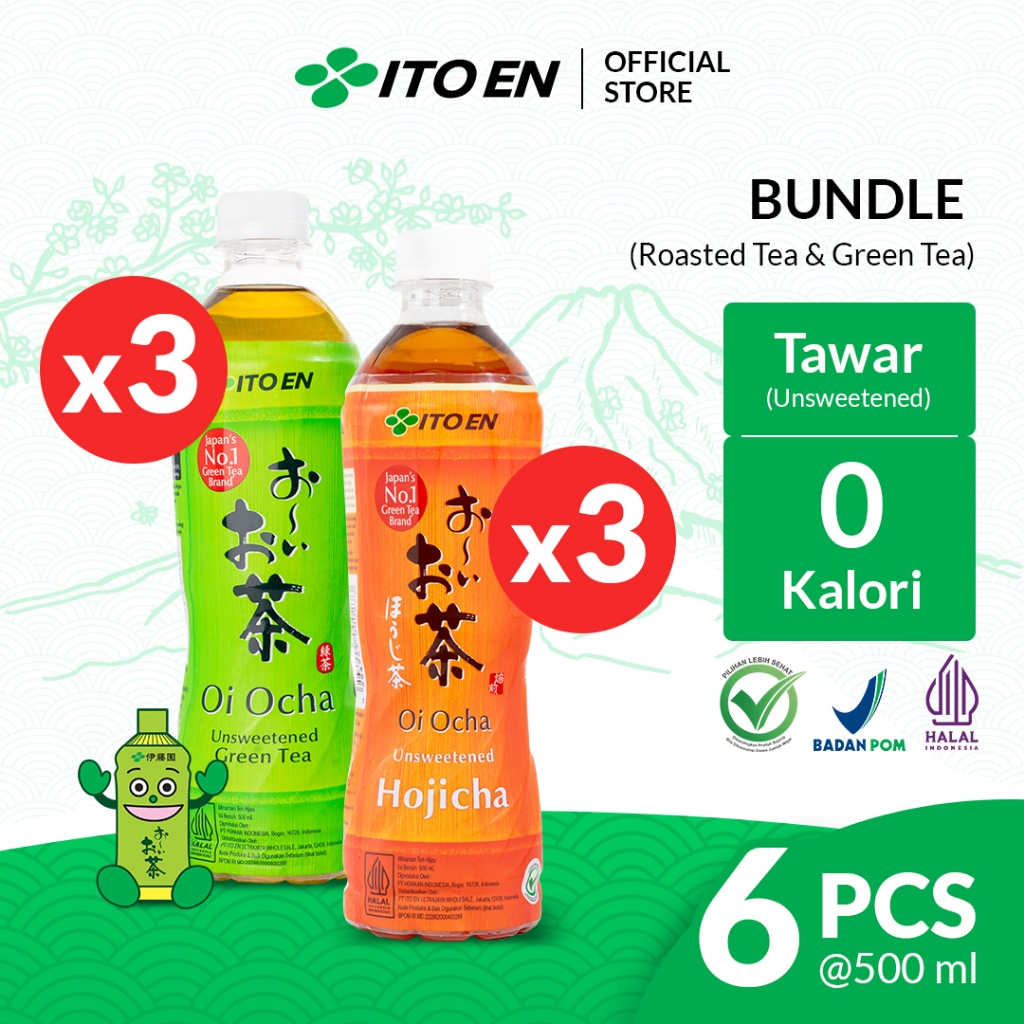 

ITO EN Paket Hojicha Roasted Green Tea 3 pcs & Oi Ocha Tea 3 pcs - Bundle Mix