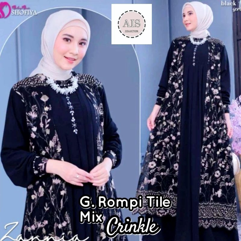 GAMIS MIX ROMPO MEVVAH BAHAN TILLE CRINKLE PREMIUM IMPORT