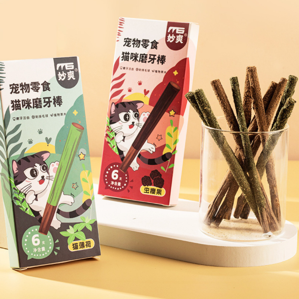 [PIKU POKU] Miao Shuang - Catnip Stick Kucing (Isi 6) | Camilan Kucing Snack Kucing Penghilang Bau M