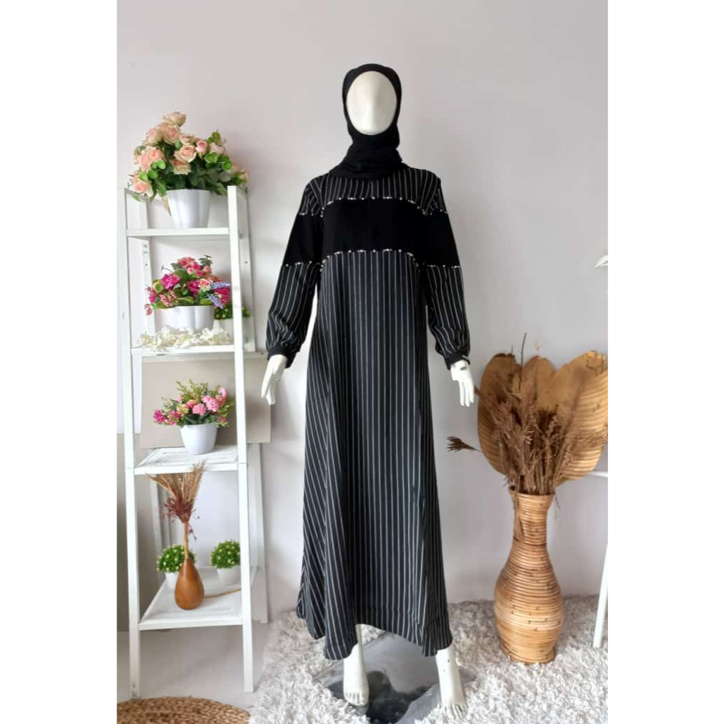 gamis wanita salur dress zahra original