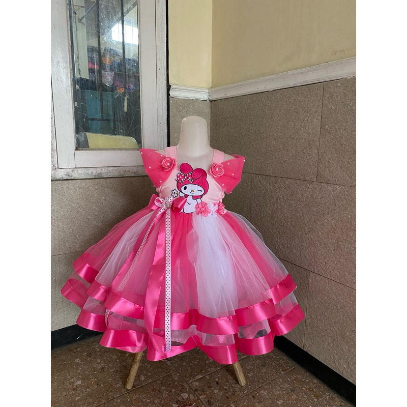 Gaun Anak Perempuan Pink melody