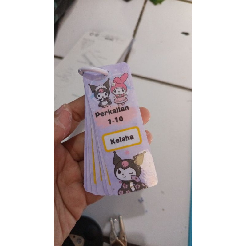flash card tabel perkalian 1 -10 costume