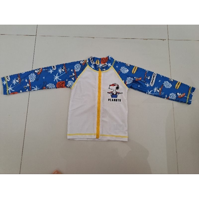 Preloved like new atasan baju renang anak merk Peanuts size 90 (maks 13 kg)