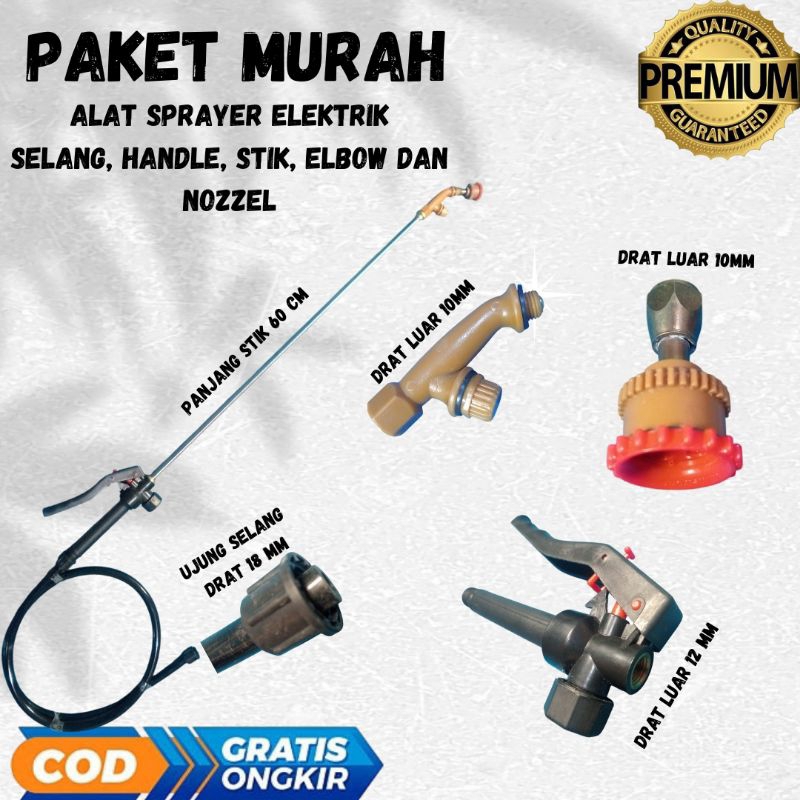 PAKET LENGKAP  Selang / Handle / Stik / konektor / Nozzel LSA / sprayer (CBA, TARGET, Tanikaya, ABC,