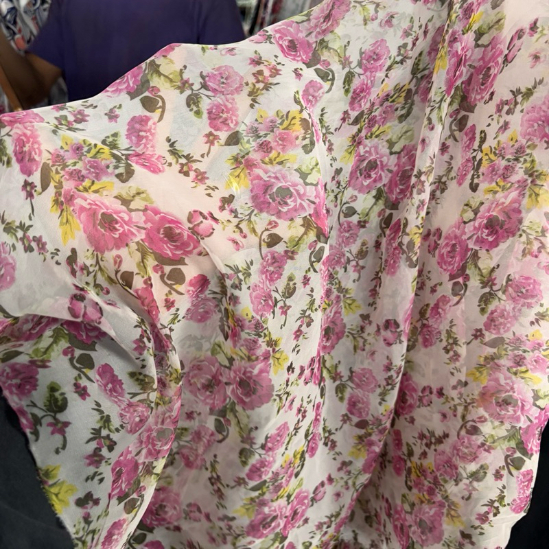 Kain Sifon Sutra Motif Premium - kain sifon sutra Motif bunga - kain sifon motif - kain sifon motif 